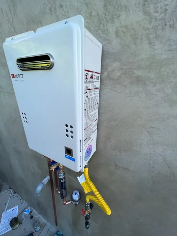 Tankless water heater installation for Brooks homes